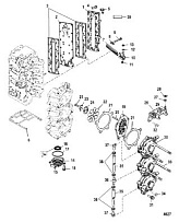 Впускной коллектор и резонатор 2-Х ТАКТНОГО ПЛМ MERCURY 90 Серийный номер от 1B000001 и выше