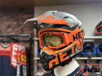 Шлем кроссовый HETOSHI OF836 EXOSS CROSS PRO MX289 цв.Серо-оранжево-черный Матовый р.XL